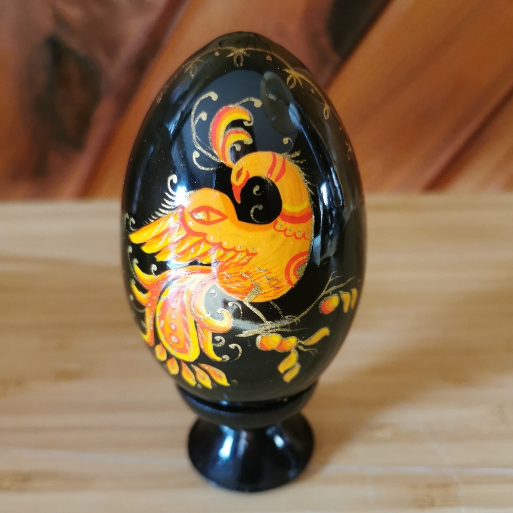 Lacquered Folk Art Egg